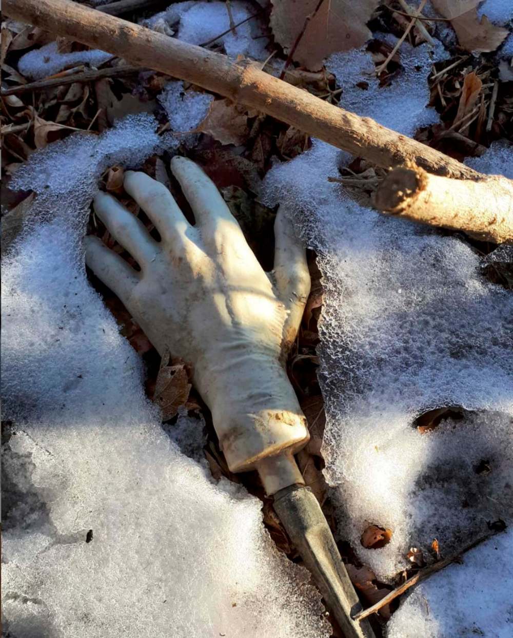 Instagram / Sally Ito
Mudlarking 49: Mudlarkers in the U.K. find broken limbs of porcelain dolls. In North America, we find plastic limbs from Halloween decorations. Both are creepy.