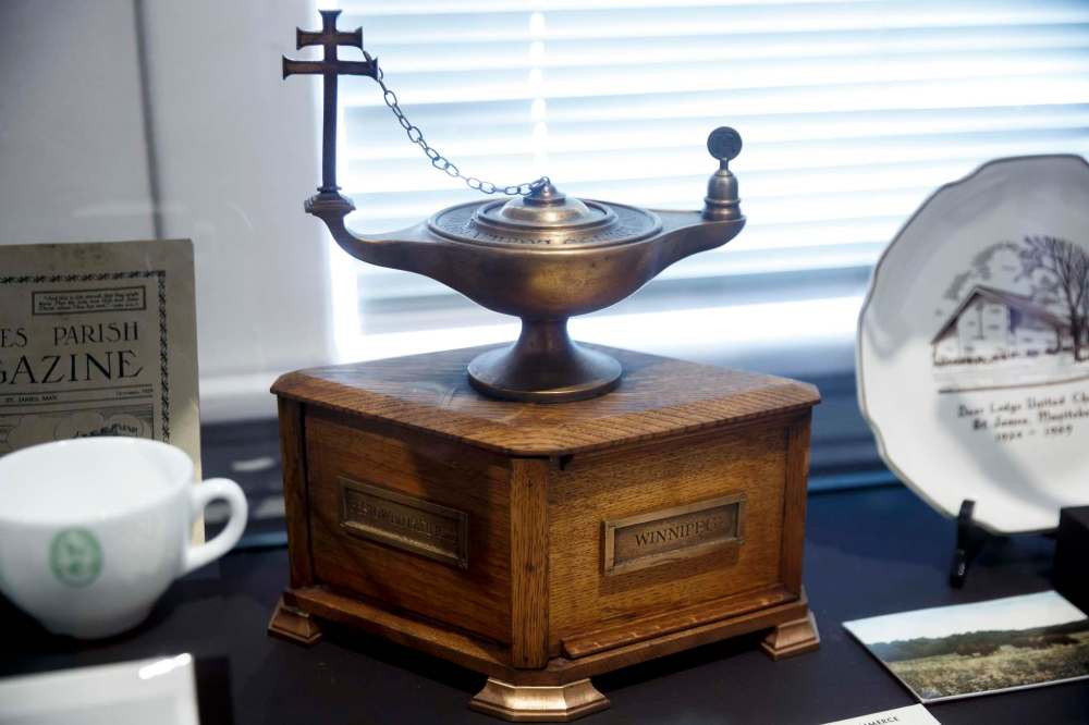 A Toc H oil lamp lit by the Prince of Wales. Toc H was a non-denominational Christian movement that began in Europe in World War One and spread worldwide in the 1920s and ’30s. The Lamp of Maintenance was a symbolic representation of the vitality of the Toc H movement and the light it brought into peoples’ lives, but it was also utilized in the rituals of the organization. Each Toc H meeting began with the lighting of the lamp and a short prayer for those killed in the Great War. (Mike Deal / Winnipeg Free Press)
