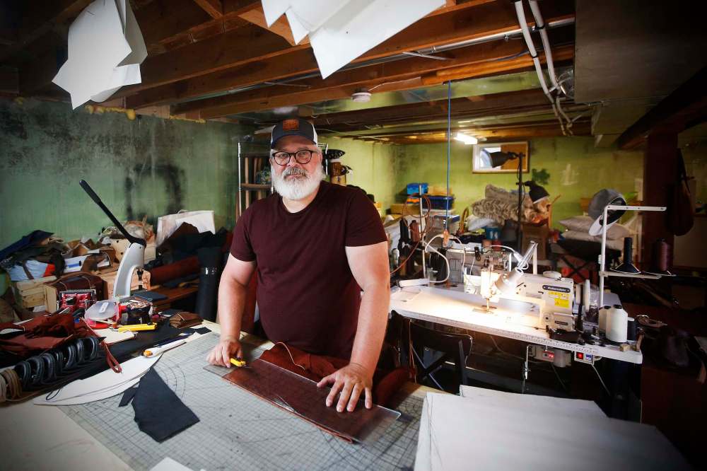 Chuck Allen’s introduction to pottery was a Leisure Guide ceramics class; he taught himself leatherwork by watching YouTube videos.