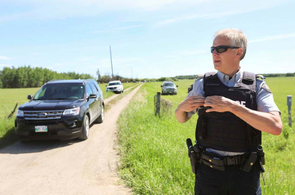 RUTH BONNEVILLE / WINNIPEG FREE PRESS
RCMP Sgt. Paul Manaigne at Eric Paul Wildman's property near the RM of St. Clements as investigators look for evidence of his connection with a possible hiomicide of Clifford Joseph who was his neighbour.