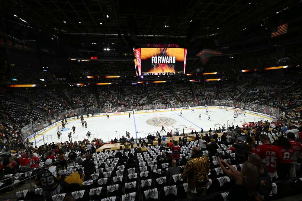 David Becker / The Associated Press files
The stands are full of Golden Knights fans waiting for the start of Game 2 of the series between Las Vegas and the Montreal Canadiens.
