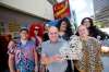 MIKE DEAL / WINNIPEG FREE PRESS
Miss Club 200 drag queen title holders have launched a fundraising campaign to help one of the city’s last remaining LGBTTQ+ bars weather the pandemic. From left: Tom Jansen, co-owner of Not This Fragrance; Lita Takeela; Jessika Venom; Club 200 manager Joel Sarbit with the Miss Club 200 Millennial Crown; Anita Stallion; Courtney Guerin, co-owner of Not This Fragrance; and Cheron Sharelike outside the club at 190 Garry St.