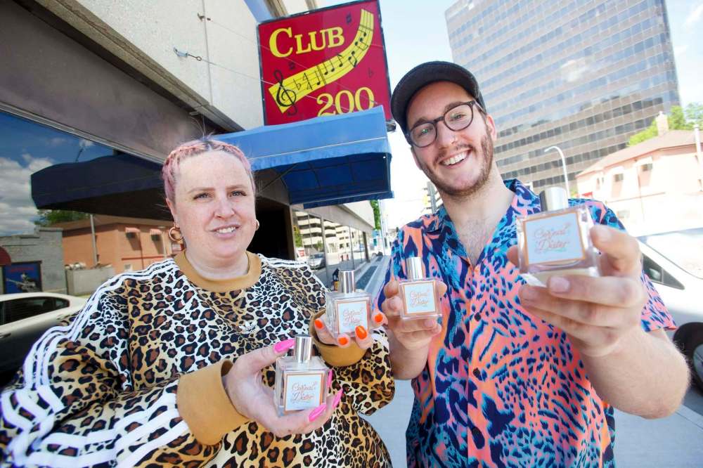 MIKE DEAL / WINNIPEG FREE PRESS
Courtney Guerin, left, and Tom Jansen, co-owners of Not This, are donating proceeds from sales of their fragrance Cereal Dater to the fundraising campaign to save Club 200.