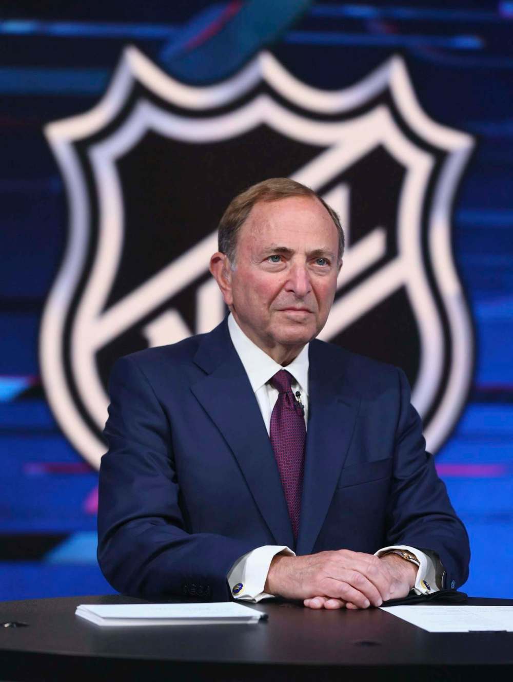 NHL commissioner Gary Bettman didn't bring up the sexual assault allegations during his state-of-the-league address. (Mike Stobe / Getty Images)