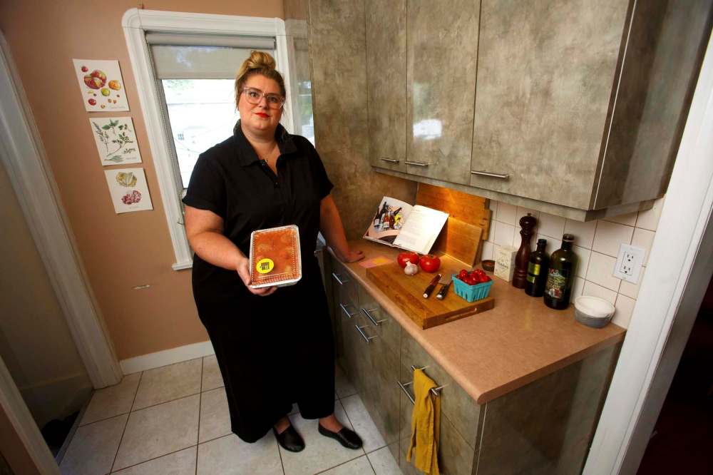 Local salon owner Megan McGhie started selling homemade food, such as her Saucy Boyz dish, beef and pork meatballs in red sauce, online during the pandemic while her salon was closed. (Mike Deal / Winnipeg Free Press)