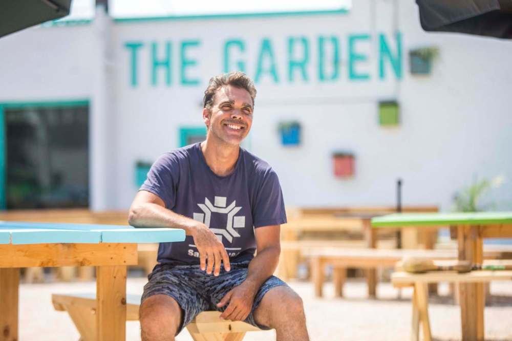 MIKAELA MACKENZIE / WINNIPEG FREE PRESS
Kristjan Harris had eyes on the former used-car lot since moving into the area in 2016, but plans crystallized this year after the success of other pop-up bars during the lockdown of 2020.
