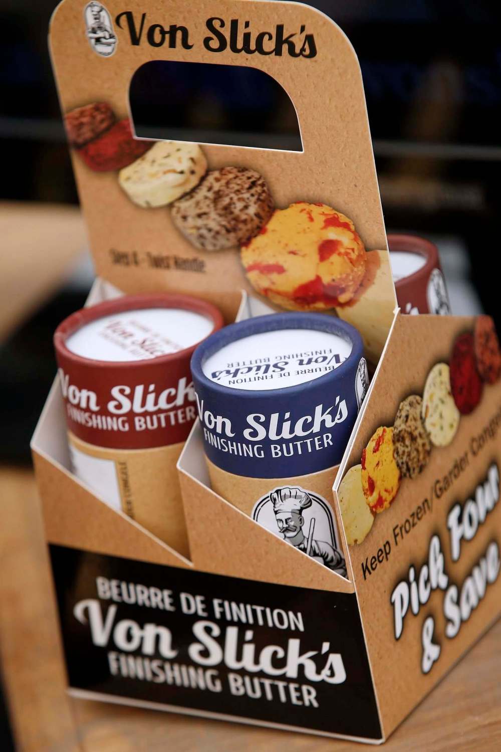 JOHN WOODS / WINNIPEG FREE PRESSVon Slick’s Finishing Butter is on sale at the St. Norbert Farmers’ Market.