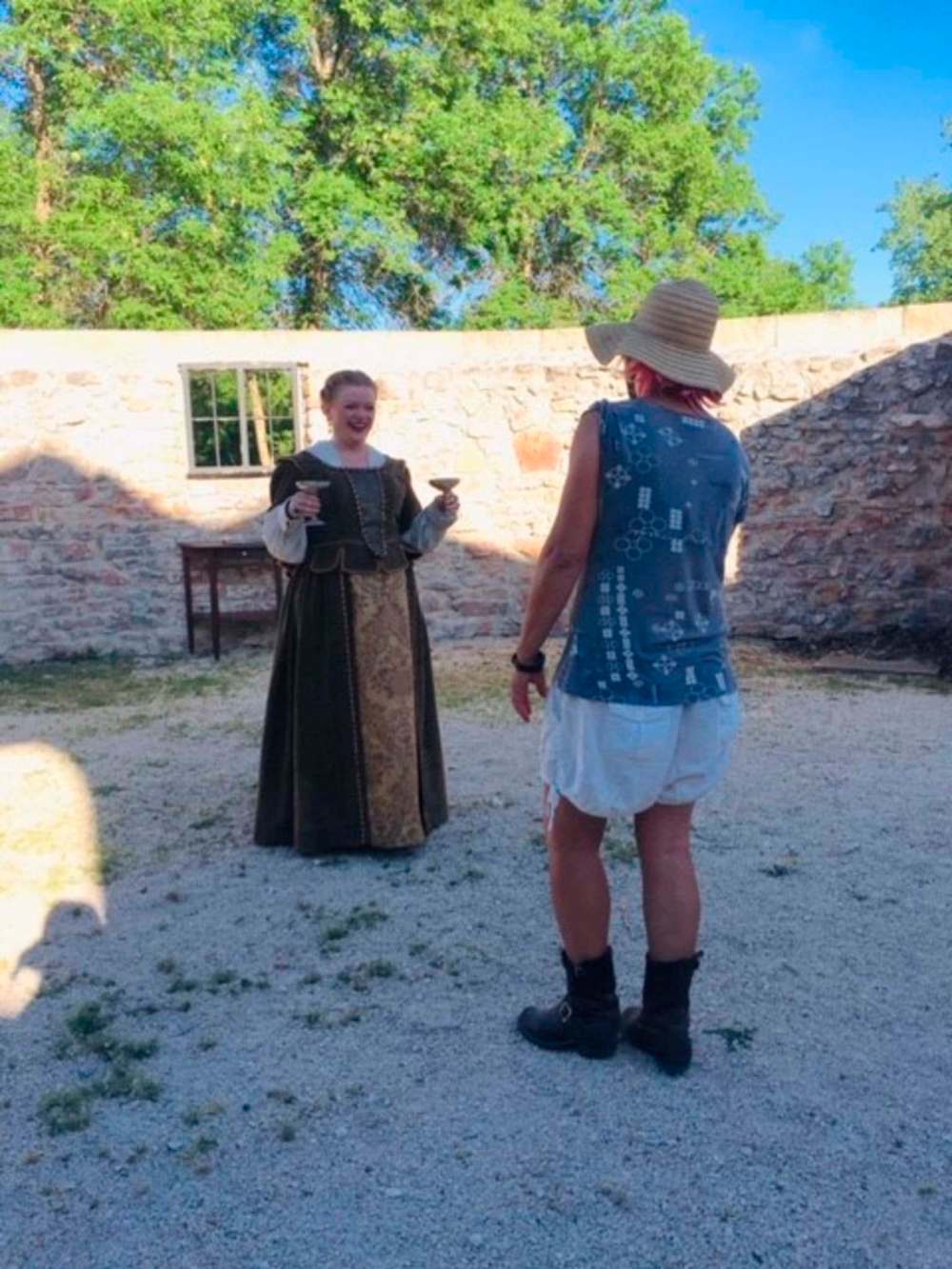 SUPPLIED
Michelle Boulet (right) directs Jane Testar as Camilla in The Winter’s Tale. Shakespeare in the Ruins.