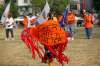 A dancer performs during the grand entrance at an Every Child Matters pop-up powwow at Vimy Ridge Park Sunday. About 100 people gathered for the event. (John Woods / Winnipeg Free Press)