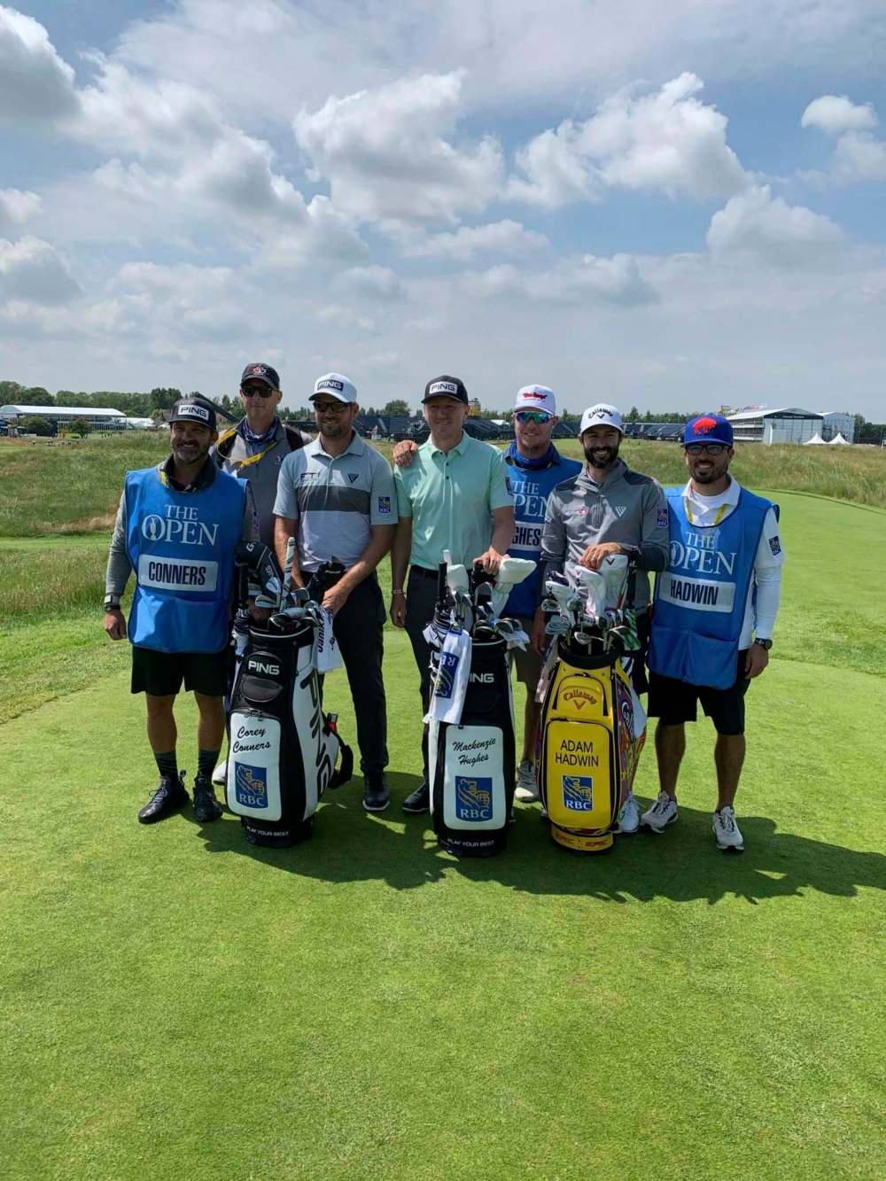 Supplied
Derek Ingram with Canadian PGA Tour pros Corey Conners, Mackenzie Hughes and Adam Hadwin at the British Open in July.