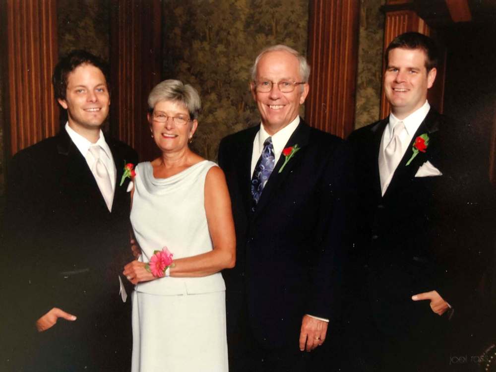 supplied
Rick Borland with his wife, Heather, and sons Trev and Jon.