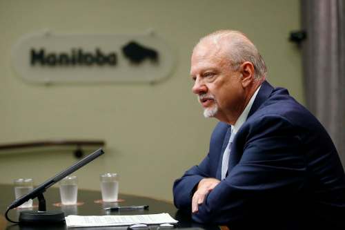 JOHN WOODS / WINNIPEG FREE PRESSManitoba interim Premier Kelvin Goertzen, who replaced Brian Pallister, holds his first media conference at the legislature in Winnipeg Wednesday, September 1, 2021.
Reporter: ?