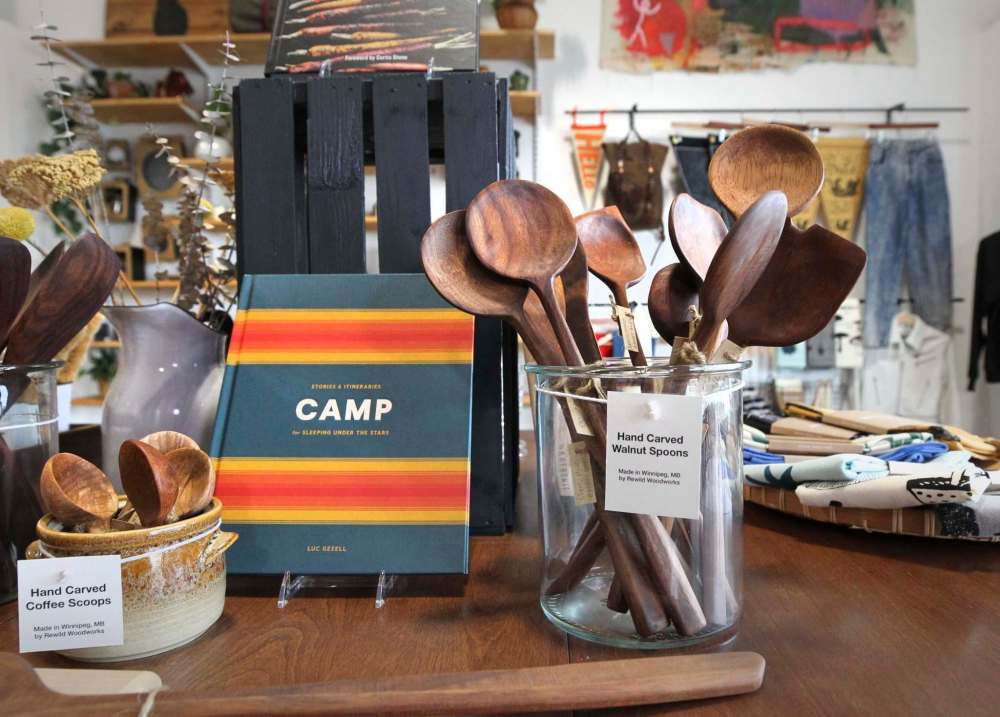 Wooden utensils by Rewild Woodworks. (Ruth Bonneville / Winnipeg Free Press)