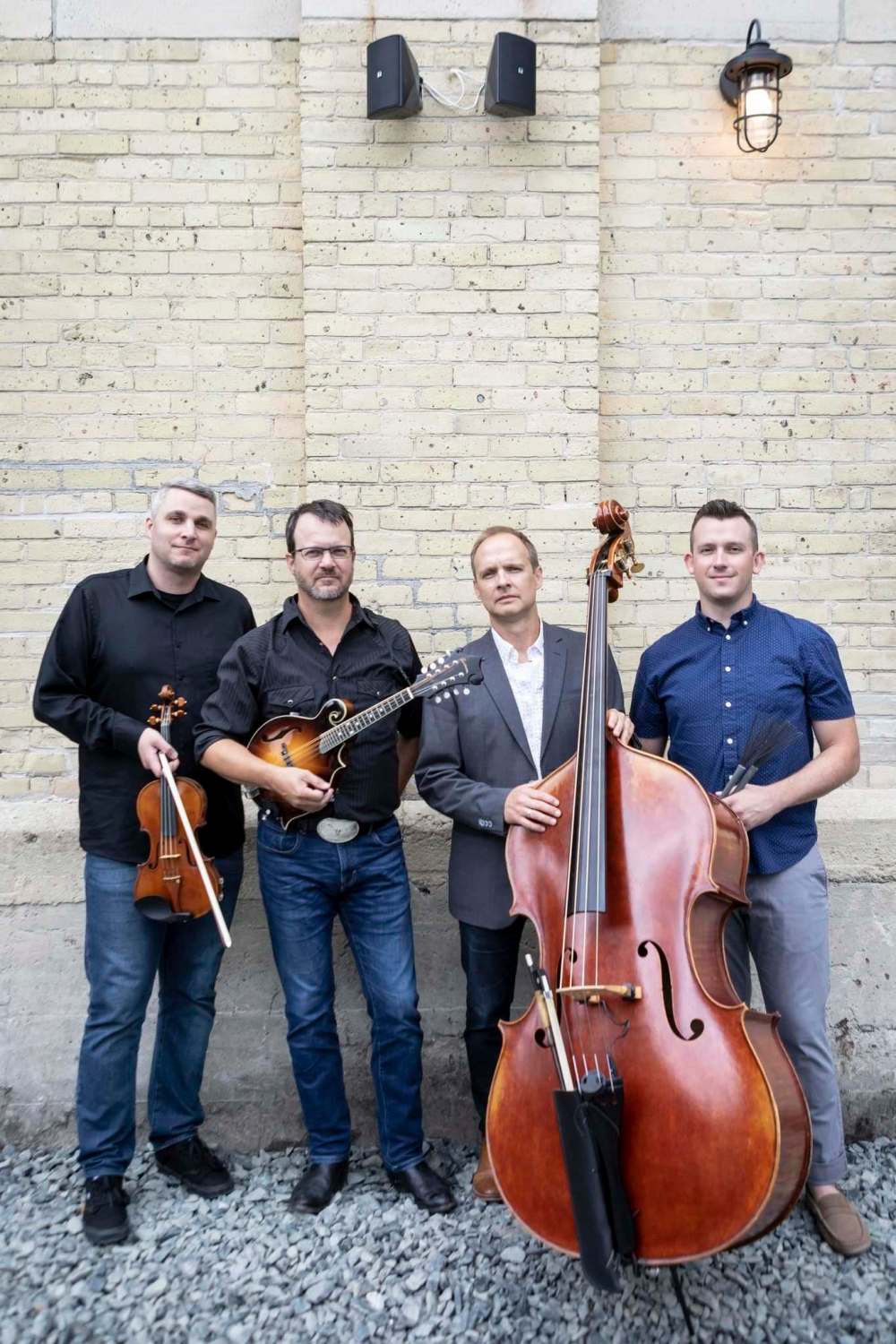 Chris Anstey (from left), Gregory Hay, Meredith Johnson and Mike Kemp are teaming up with the WSO for Bluegrass Symphony. (Matt Duboff photo)