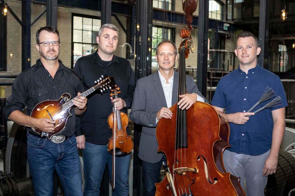 Gregory Hay (from left), Chris Anstey, Meredith Johnson and Mike Kemp are looking forward to performing for a live audience once again as neWSOunds. (Matt Duboff photo)