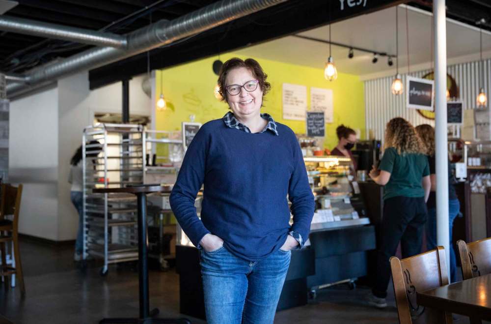 Betsy Hiebert, owner of Cocoabeans Gluten-Free. (Jessica Lee / Winnipeg Free Press)