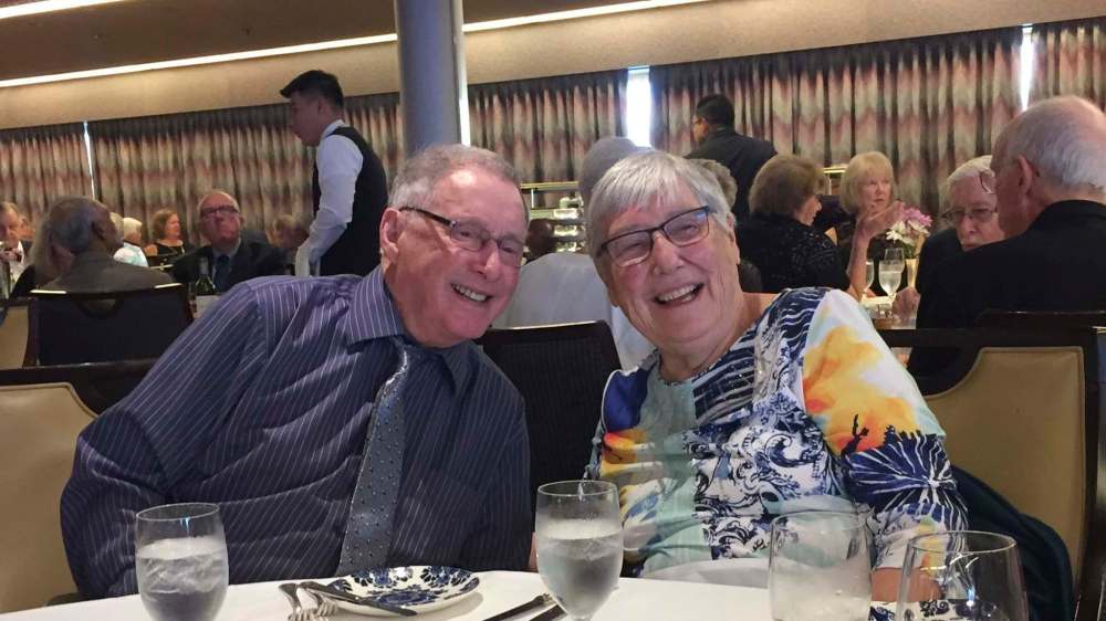Leonard and Mary at a family dinner in 2018. (Supplied)