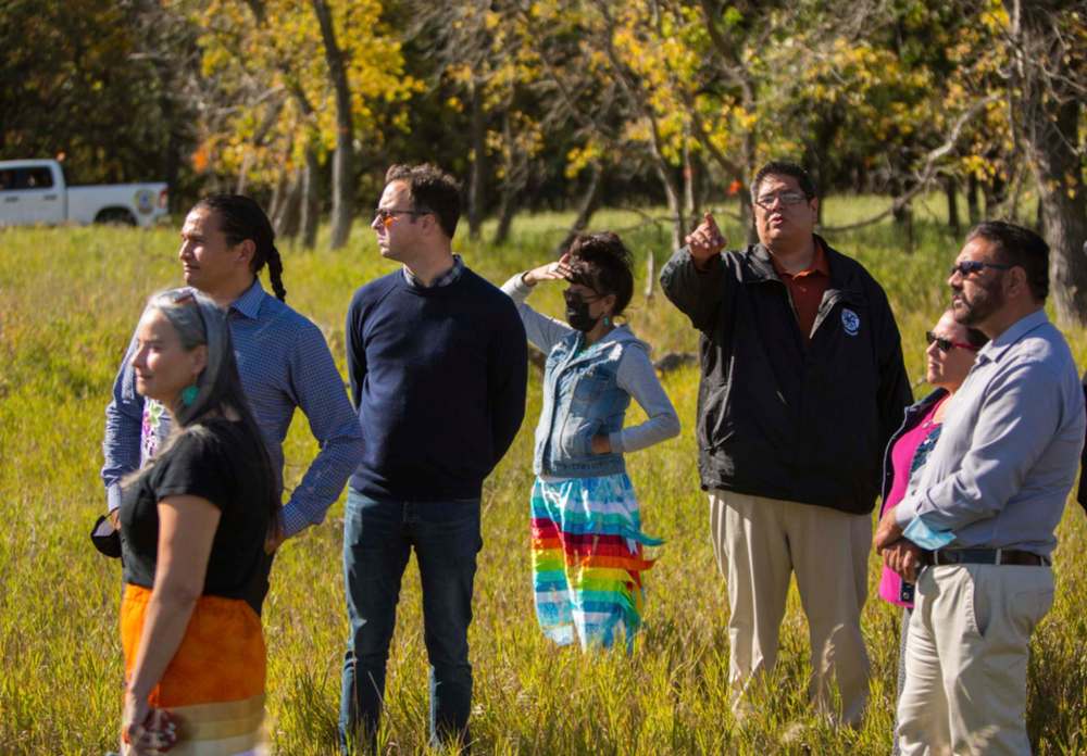 (Chelsea Kemp/The Brandon Sun)
The Manitoba NDP caucus visits the former Brandon Residential School site Wednesday.