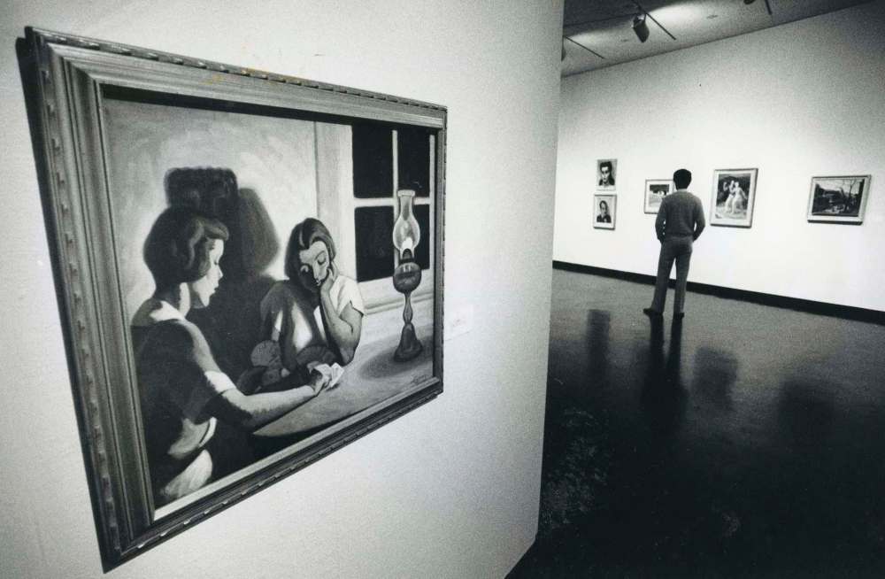 PHIL HOSSACK / FREE PRESS FILES
Exhibition of artist John Lyman, including The Card Game, at the Winnipeg Art Gallery in 1987.