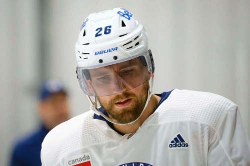 MIKE DEAL / WINNIPEG FREE PRESS
Winnipeg Jets' Blake Wheeler during training camp at MTS Iceplex Thursday morning.