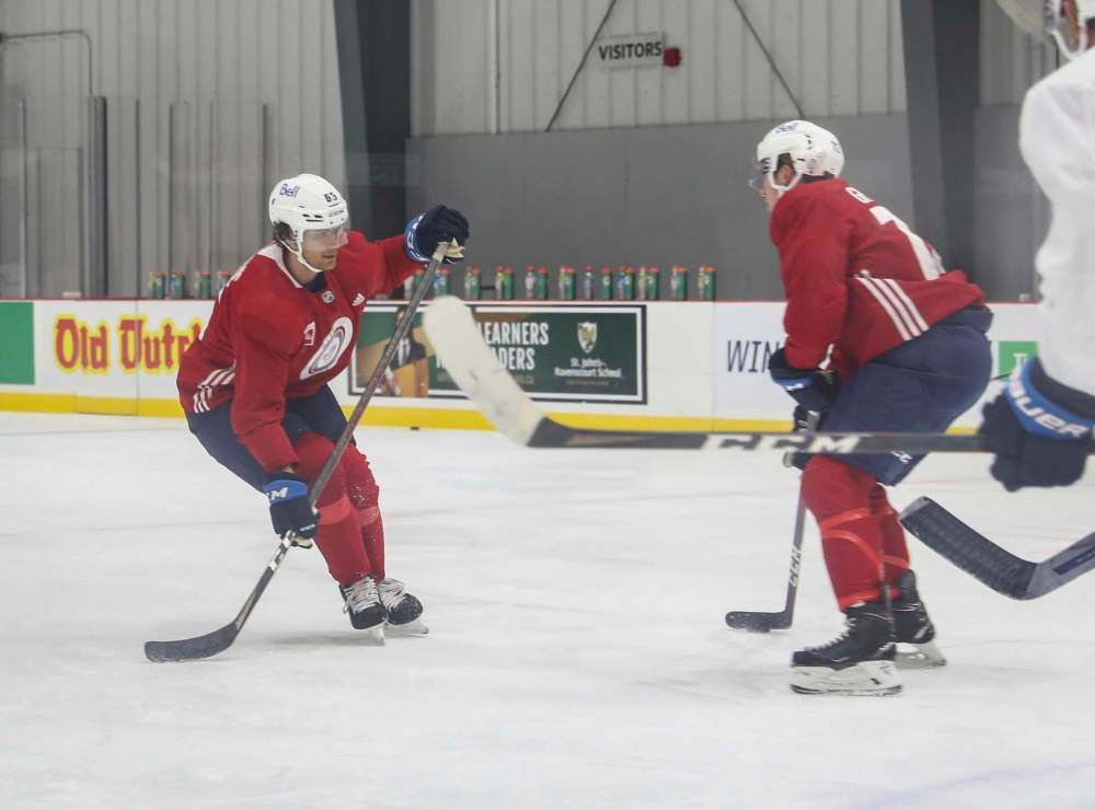 Kovacevic (left) wants to avoid obsessing over his position in the pecking order. (Jessica Lee / Winnipeg Free Press)