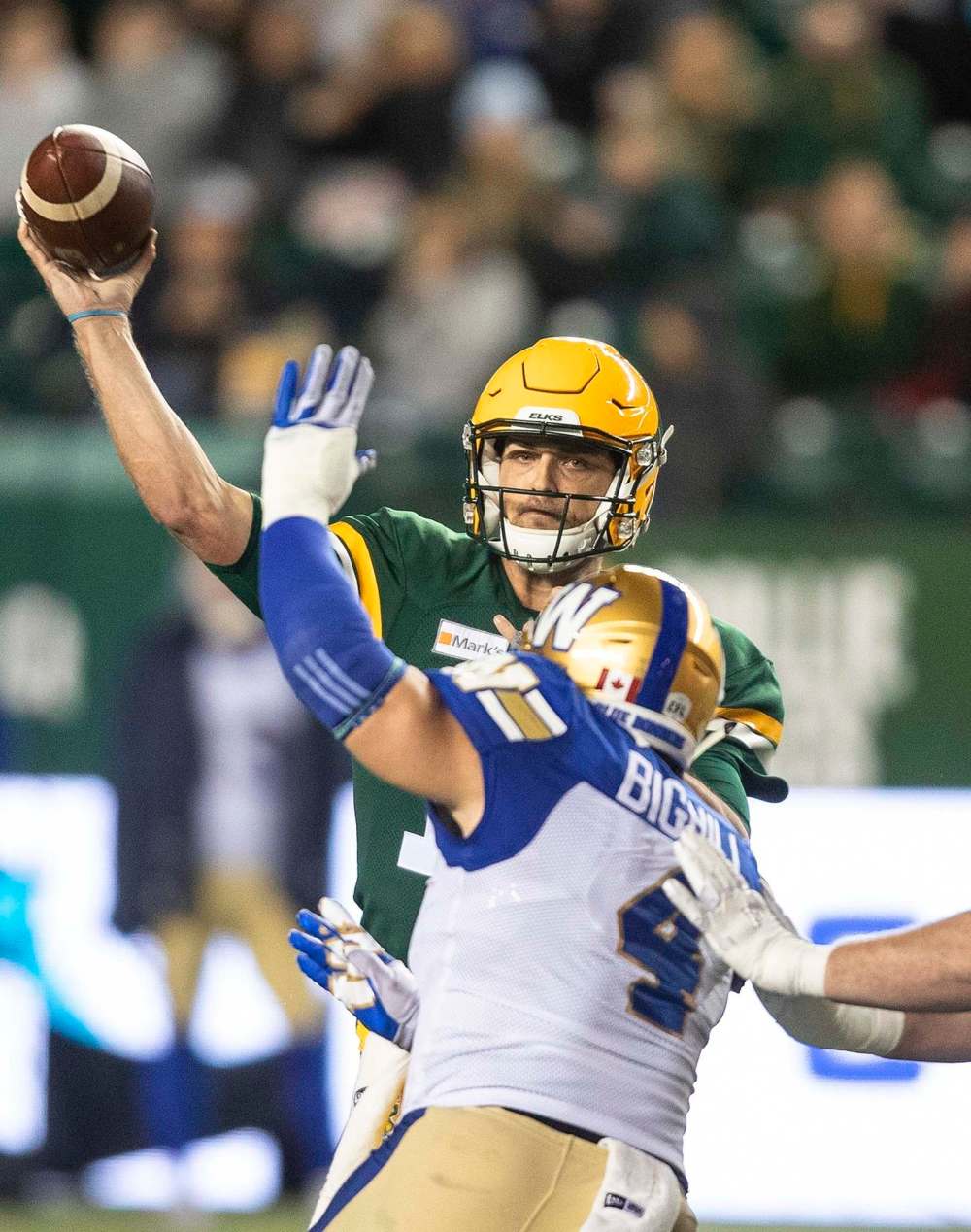 Edmonton Elks quarterback Taylor Cornelius will get the start over Trevor Harris. (Jason Franson / The Canadian Press)