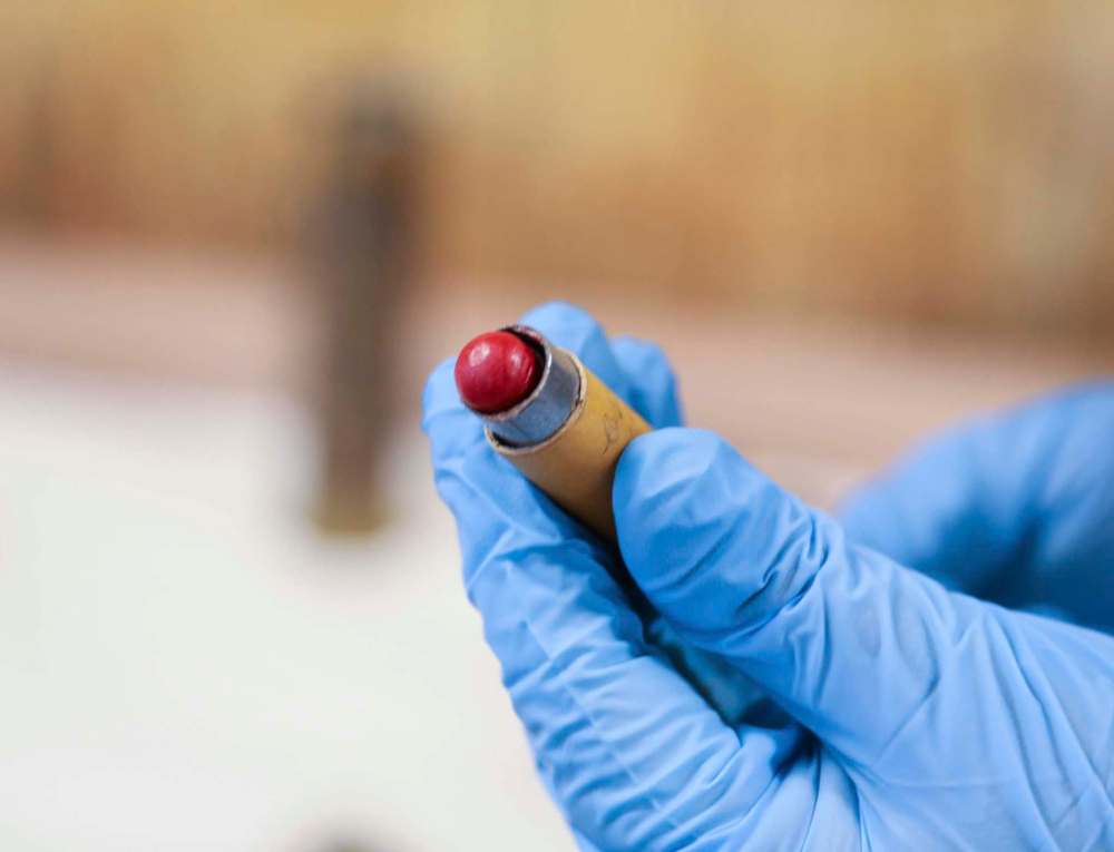 A box of lipsticks are among the donations whose St. Boniface connections are shrouded in mystery. (Jessica Lee / Winnipeg Free Press)