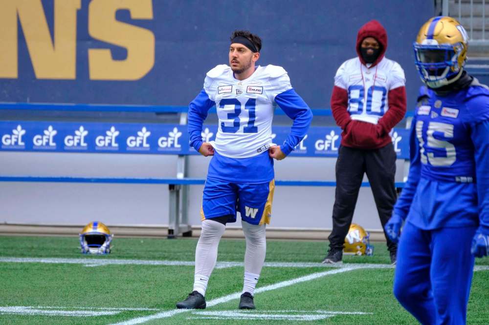 MIKE DEAL / WINNIPEG FREE PRESS
The Blue Bombers also added Canadian kicker Gabriel Ferraro.