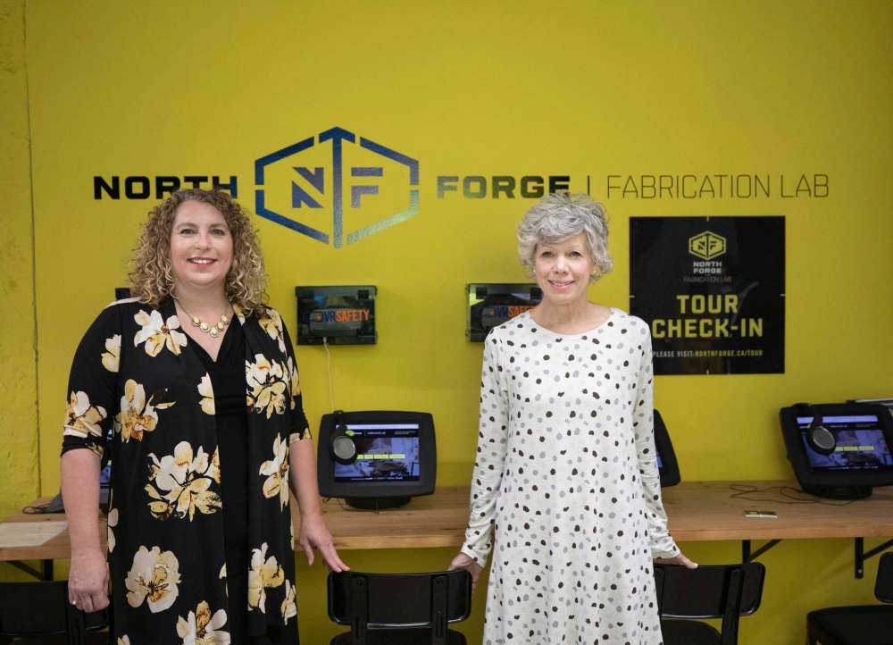 JESSICA LEE / WINNIPEG FREE PRESS
Joelle Foster (left), CEO of North Forge Technology Exchange, and Marney Stapley, VP of North Forge Technology Exchange and general manager of North Forge Fabrication Lab.