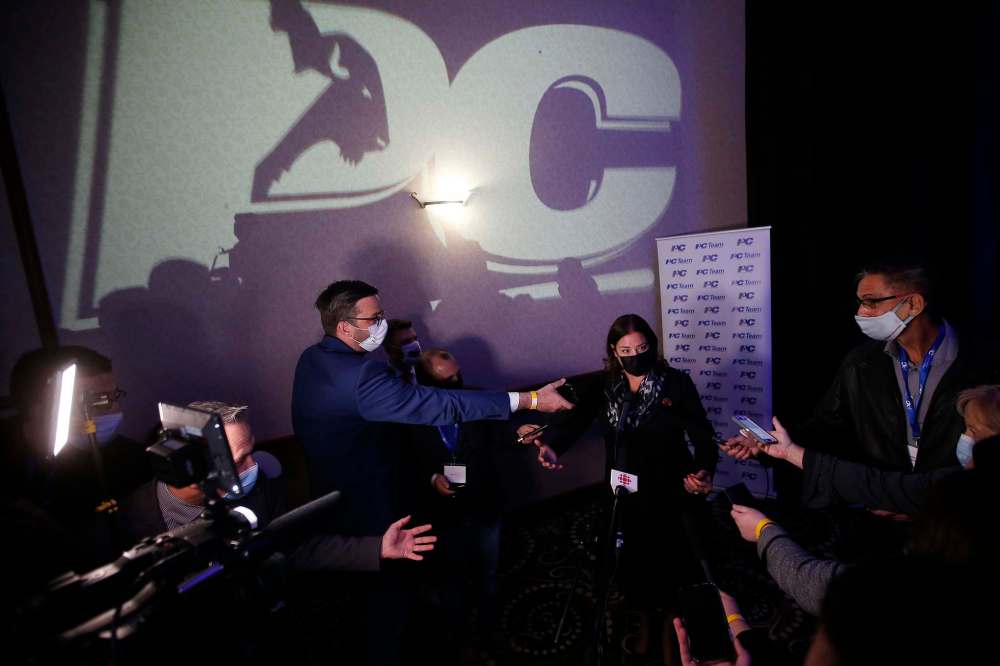 Heather Stefanson, gives her first media scrum as Manitoba's newly elected Progressive Conservative Leader.THE CANADIAN PRESS FILES/John Woods