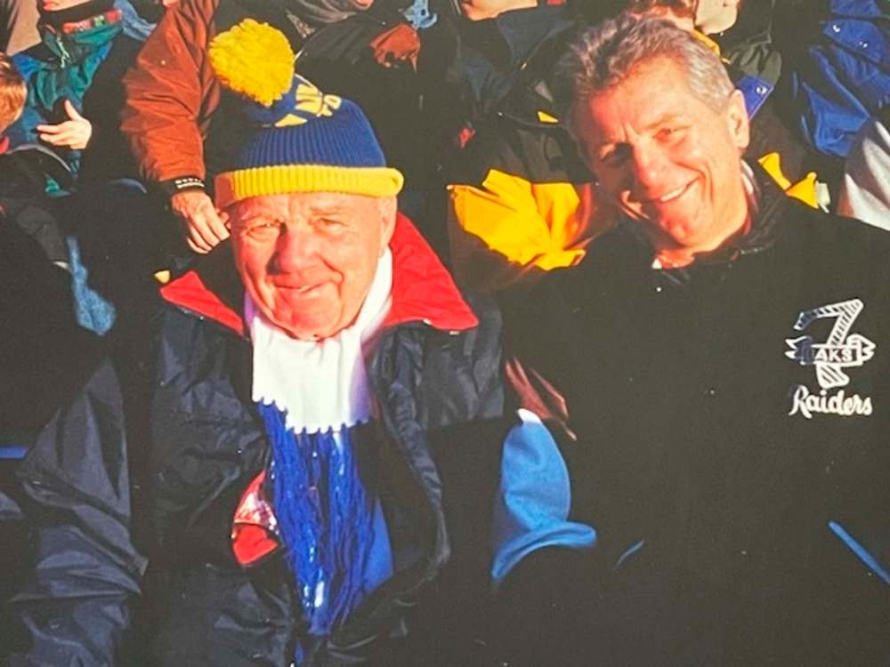 Supplied
Bill and son John at the 1998 Grey Cup at Winnipeg Stadium.