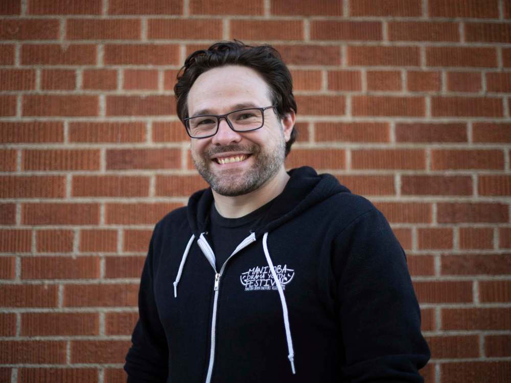 Drama teacher Kyle Collins believes establishing trust and building camaraderie among students is key to produce successful theatre. (Jessica Lee / Winnipeg Free Press)
