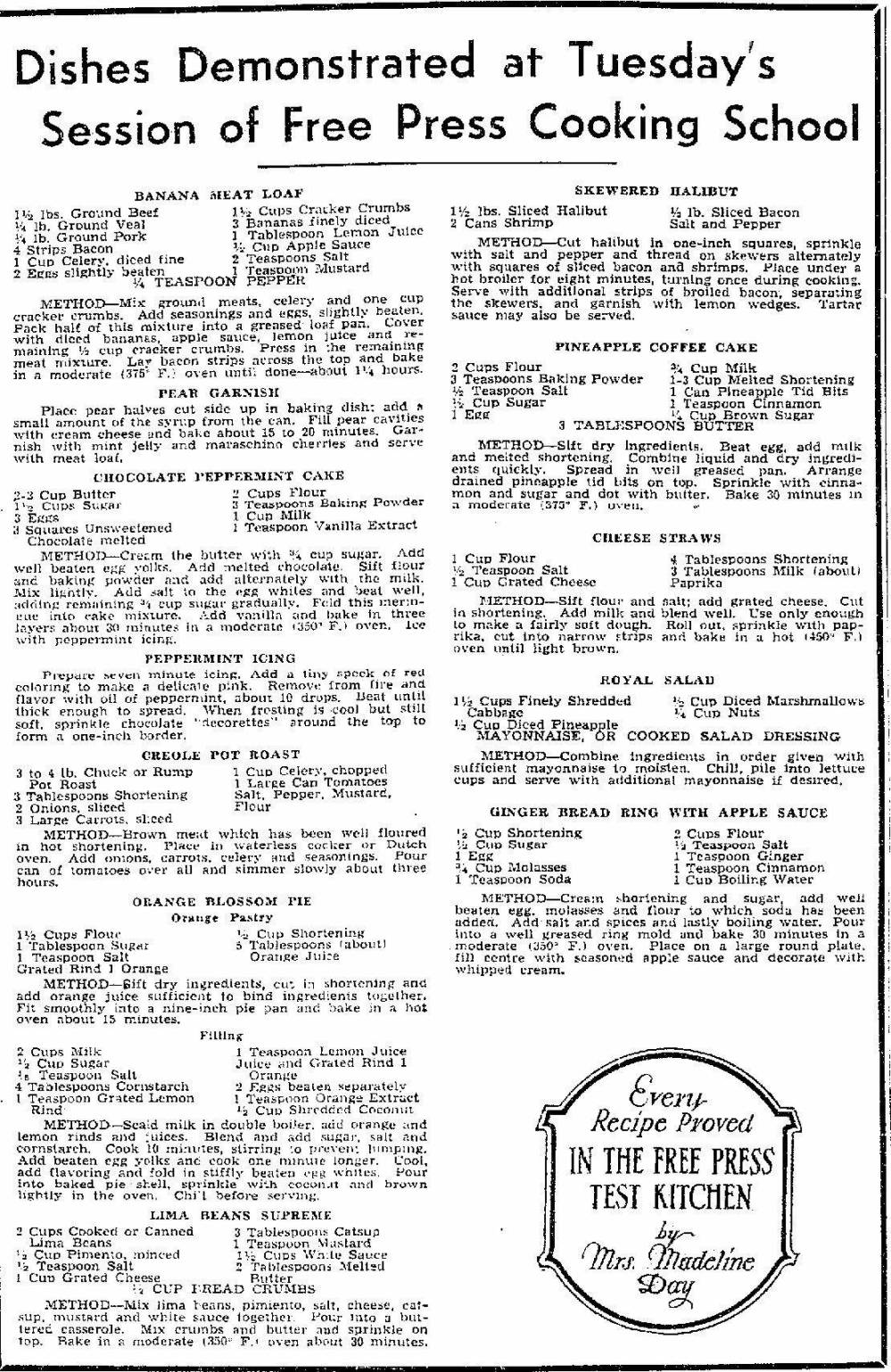 Winnipeg Free Press Archives
What makes the lima beans “supreme”? Why, catsup, of course.
