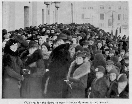 WINNIPEG FREE PRESS ARCHIVESWomen wait to see home economist Madeline Day and the Free Press model kitchen in 1935.