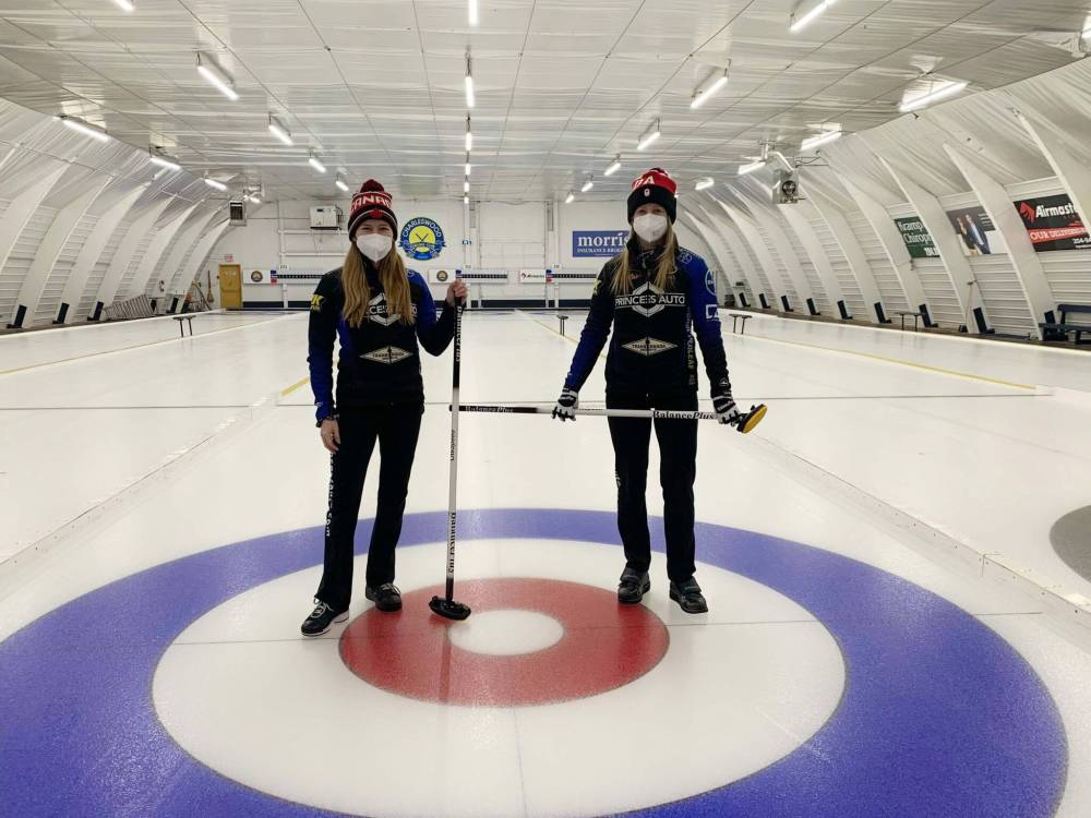 Kaitlyn Lawes (left) and Dawn McEwen are doing what they can to stay focused. (Supplied)