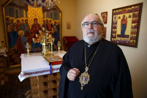 MIKE DEAL / WINNIPEG FREE PRESS
Metropolitan Lawrence Huculak of Ukrainian Catholic Church in Canada is leading a service that will be broadcast to Ukraine tomorrow.