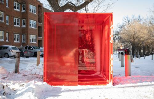 JESSICA LEE / WINNIPEG FREE PRESS
The Little Red Library, designed by architect David Penner, is part of the Little Free Library movement.