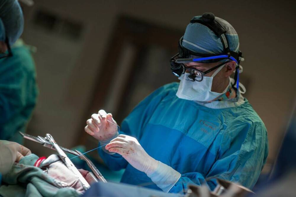 Dr. Richard Whitlock operates in this undated handout photo. Cardiac surgeon Dr. Richard Whitlock of Hamilton Health Sciences is the lead author of an international study that found a simple surgery reduces the risk of stroke after blood clots in patients with an irregular heartbeat. THE CANADIAN PRESS/HO, Hamilton Health Sciences *MANDATORY CREDIT*