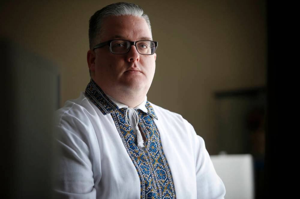 JOHN WOODS / WINNIPEG FREE PRESS
Christopher Sklepowich, Hoosli Ukrainian Male Chorus board chair, stressed Tuesday’s performance at Canada Life Centre is bigger than both Hoosli and the Jets/Montreal Canadiens game.