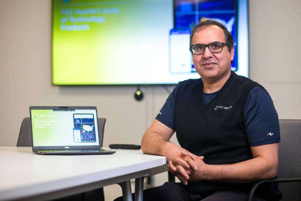 MIKAELA MACKENZIE / WINNIPEG FREE PRESS
Dalbir Bains, CEO of FGC Health, which is buying up independent pharmacies and layering on proprietary software that improves patient outcomes.