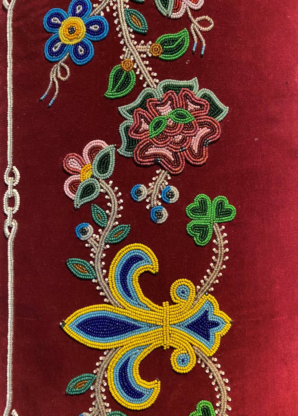 Supplied
A detail of Jennine Krauchi’s Beaded Picture Frame, which is an example of classic Métis beadwork. It took the artist two years to complete.