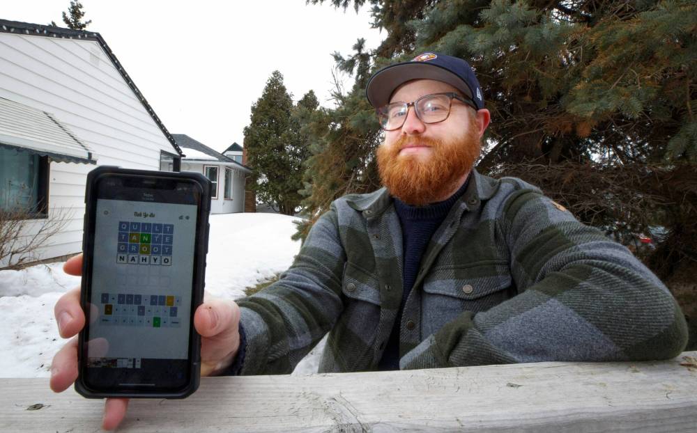 MIKE DEAL / WINNIPEG FREE PRESS Altona-born Jared Falk has created Nah Yo-dle, a Wordle clone.