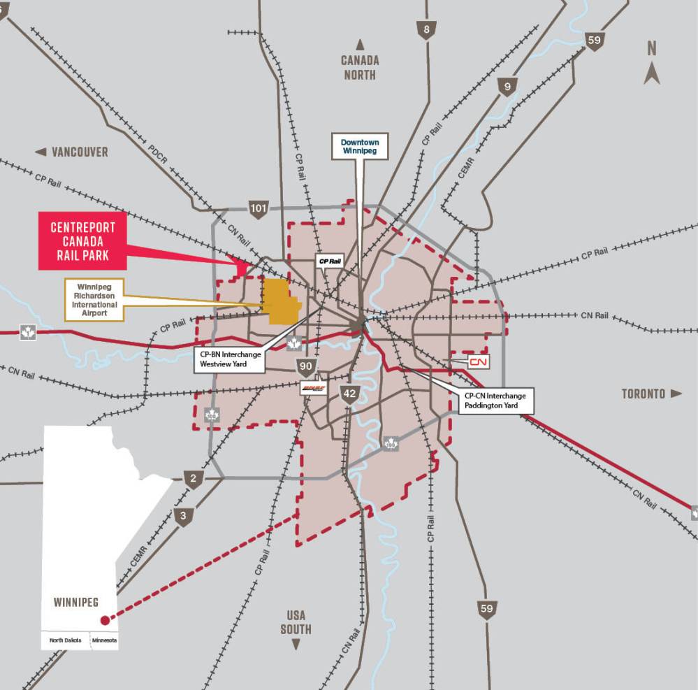 The location of the site is close to three kilometres of CP Rail line. (Supplied)