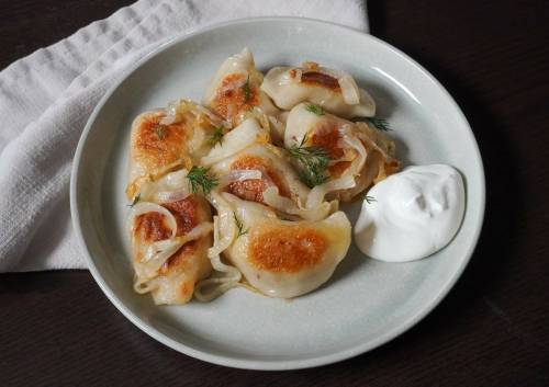 Volunteers at Holy Eucharist Ukrainian Catholic Church have been making cheddar and potato perogies, or pyrohy, for decades. (Photo by Eva Wasney)