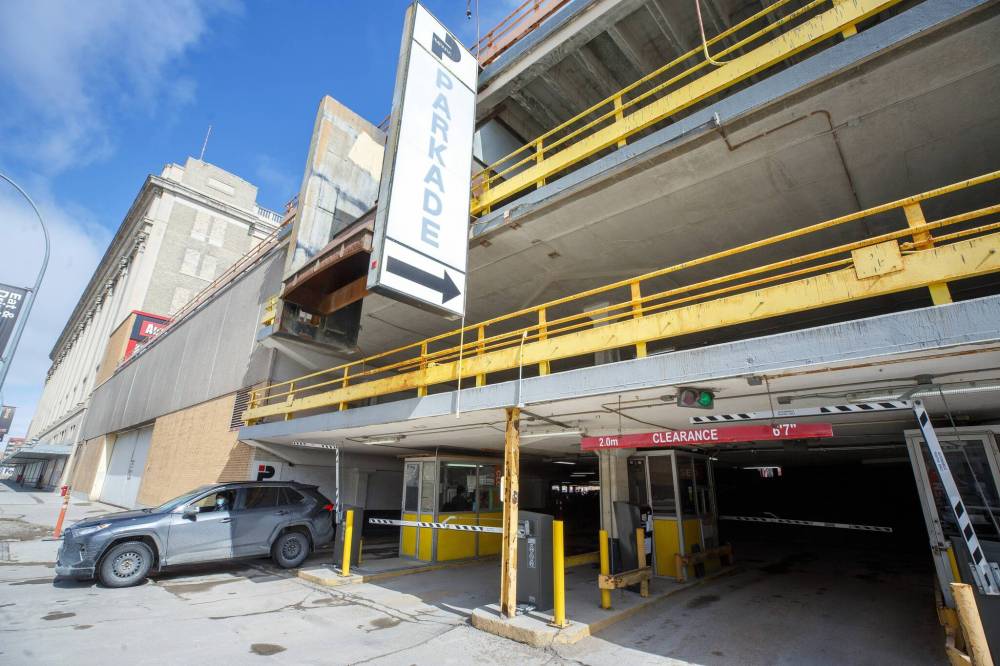 MIKE DEAL / WINNIPEG FREE PRESS
The Bay Parkade, which opened in 1954 behind the iconic store on Portage Avenue, was the city’s first.
