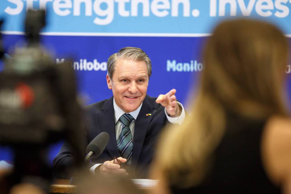 MIKE DEAL / WINNIPEG FREE PRESS
“I can’t say too much about it but I can say I am pleased we are going to be entering back into that space,” Finance Minister Cameron Friesen said. “It’s going to be different this time.”