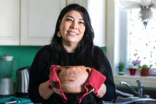 MIKAELA MACKENZIE / WINNIPEG FREE PRESS
KC Adams with her bison and wild rice stew; the artist strives to follow a diet that reclaims traditional foods.