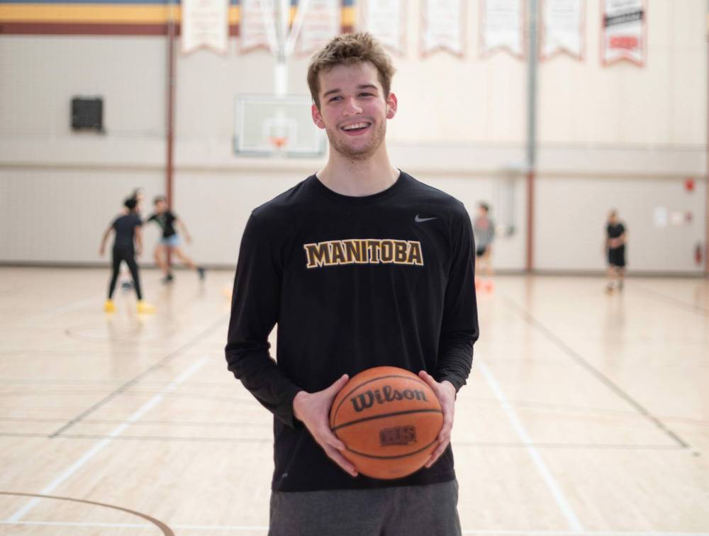JESSICA LEE / WINNIPEG FREE PRESS Hildebrandt credits his old Junior Bisons coach, Herve Vincent, for convincing him to develop diverse skills as a shooter, ball handler and post player.
