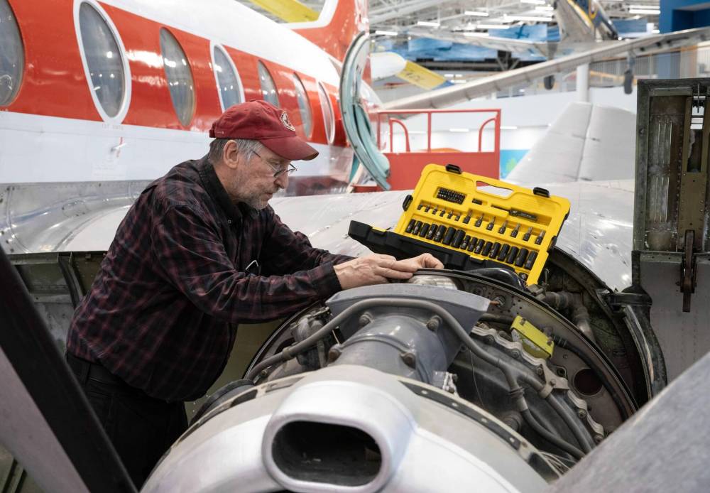 Arnold says it is a calling to research and share information with others about the turboprop Vickers Viscount. (Jessica Lee / Winnipeg Free Press)