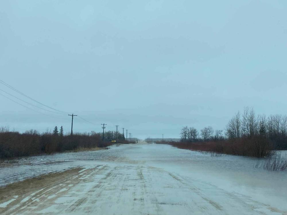 Flooding is shown in Peguis First Nation. Roughly a quarter of the community’s homes have been impacted by flooding, Chief Glenn Hudson of
Peguis First Nation said Sunday afternoon. (Submitted)